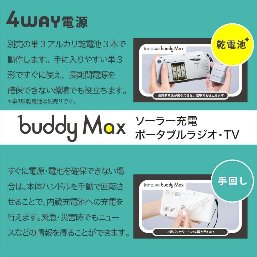 Amazon.co.jp: innowa(イノワ) buddy Max 手回し ソーラー充電